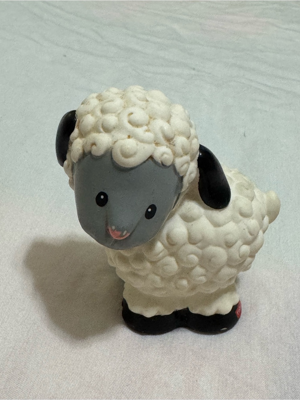 Little People Cute White & Gray Lamb Figure